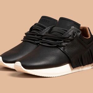 Esseutesse Black Sneakers with black snake skin